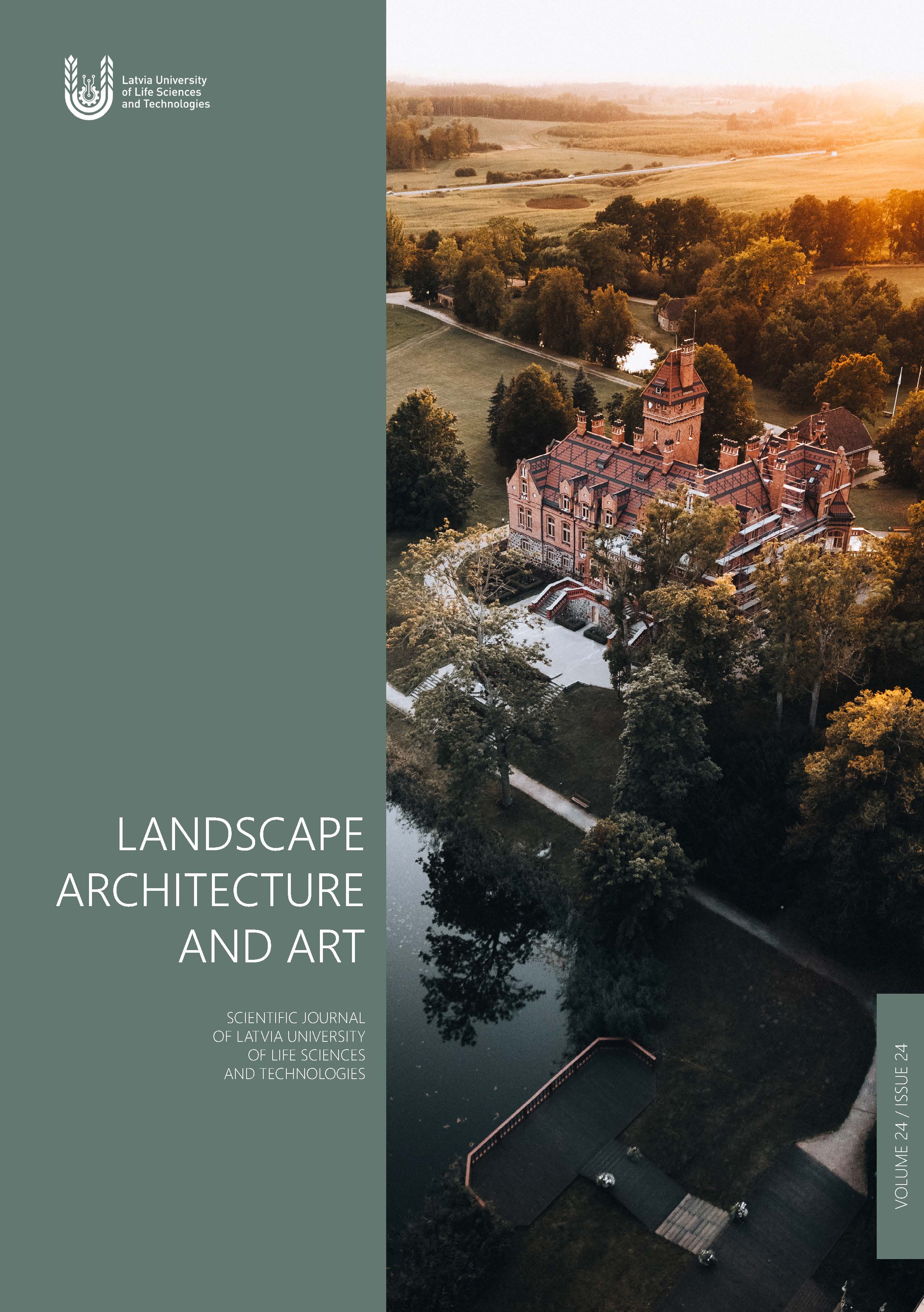 Landscape architecture and art : scientific journal of the Latvia University of Life Sciences and Technologies / Latvia University of Life Sciences and Technologies. Jelgava : Latvia University of Life Sciences and Technologies. Volume 24, Issue 24, 2024, 112 p. DOI: 10.22616/j.landarchart.2024.24. E-ISSN 2255-8640