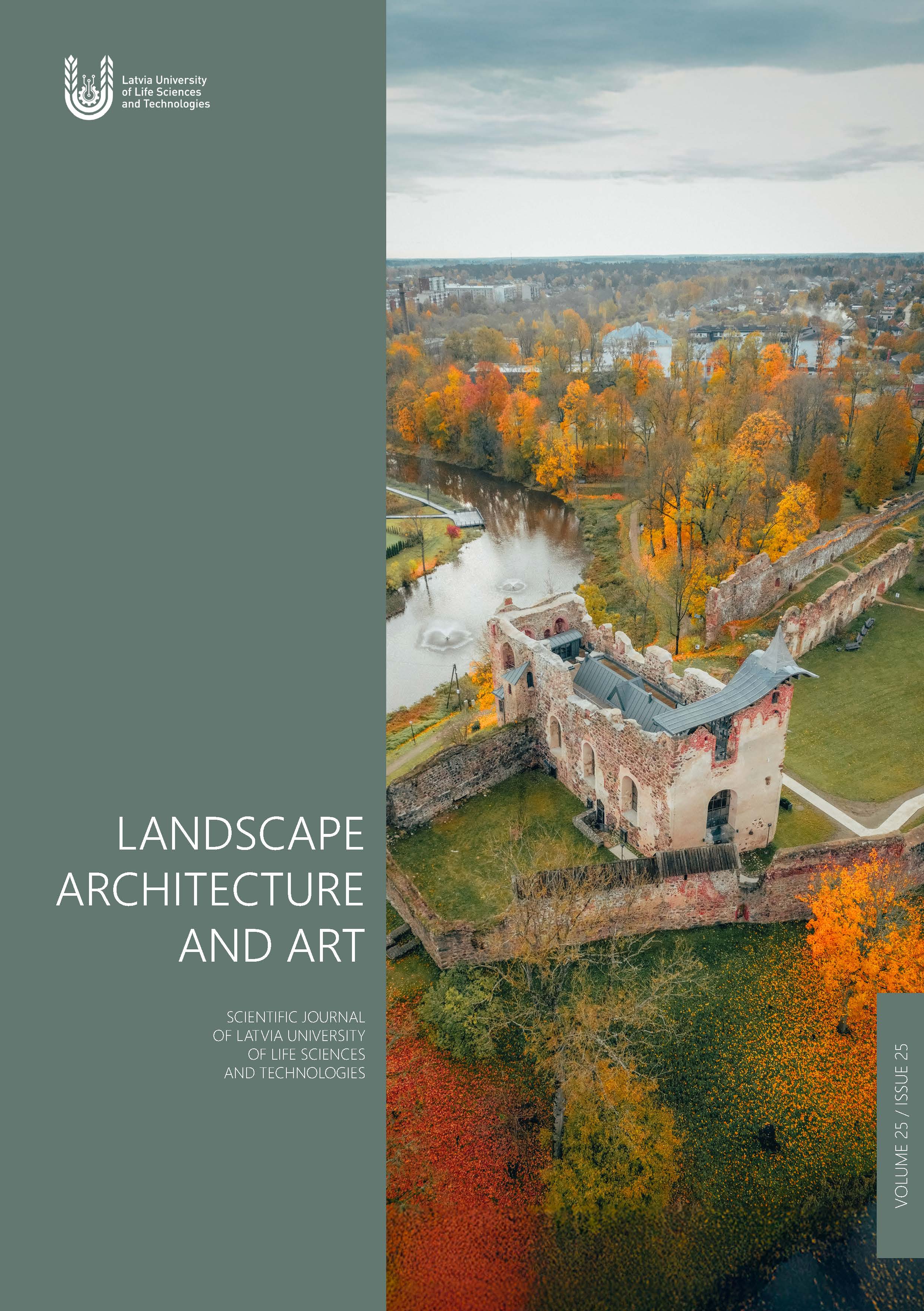 Landscape architecture and art : scientific journal of the Latvia University of Life Sciences and Technologies / Latvia University of Life Sciences and Technologies. Jelgava : Latvia University of Life Sciences and Technologies. Volume 25, Issue 25, 2024, 118 p. DOI: 10.22616/j.landarchart.2024.25. E-ISSN 2255-8640